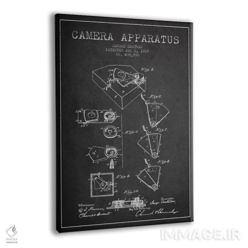 تابلو نقشهٔ اختراع دوربین (ذغالی) اثر پیکسل کهنه (استودیو/نام هنری) - نمای پرسپکتیو محصول