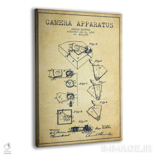 تابلو نقشهٔ اختراع دوربین (قدیمی) اثر پیکسل کهنه (استودیو/نام هنری) - نمای پرسپکتیو محصول