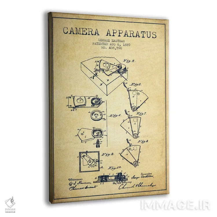 تابلو نقشهٔ اختراع دوربین (قدیمی) اثر پیکسل کهنه (استودیو/نام هنری) - نمای پرسپکتیو محصول