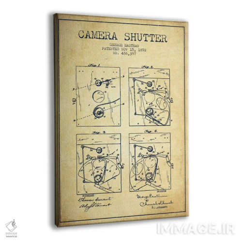 تابلو نقشهٔ اختراع شاتر دوربین (قدیمی) اثر پیکسل کهنه (استودیو/نام هنری) - نمای پرسپکتیو محصول