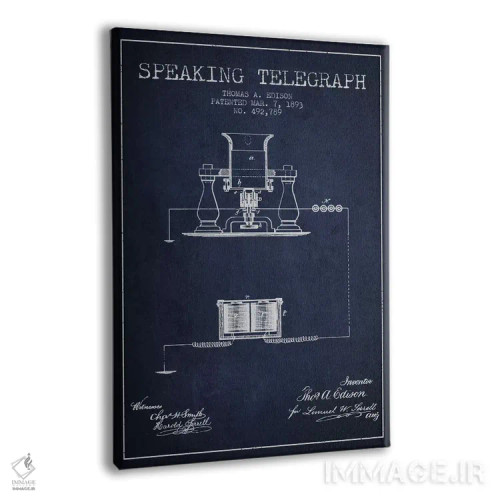 تابلو طرح ثبت اختراع تلفن سخنگو ۲ (آبی نیروی دریایی) اثر پیکسل کهنه (استودیو/نام هنری) - نمای پرسپکتیو محصول