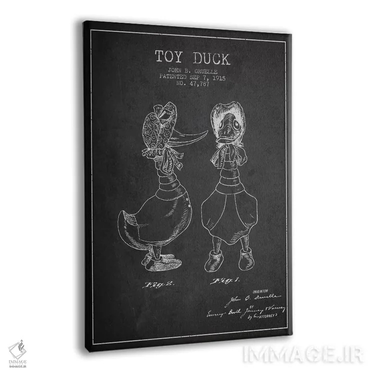 تابلو طرح ثبت اختراع اردک ماده (تیره) اثر پیکسل کهنه (استودیو/نام هنری) - نمای پرسپکتیو محصول