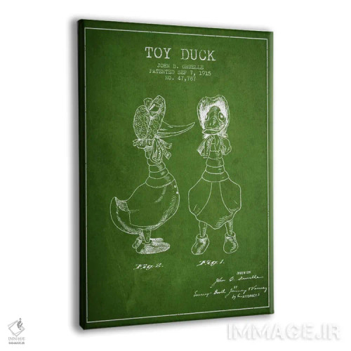تابلو طرح ثبت اختراع اردک ماده (سبز) اثر پیکسل کهنه (استودیو/نام هنری) - نمای پرسپکتیو محصول
