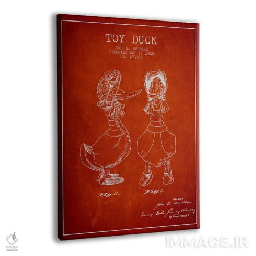 تابلو طرح ثبت اختراع اردک ماده (قرمز) اثر پیکسل کهنه (استودیو/نام هنری) - نمای پرسپکتیو محصول