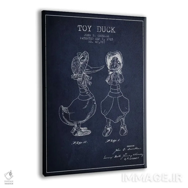 تابلو طرح ثبت اختراع اردک ماده (آبی نیروی دریایی) اثر پیکسل کهنه (استودیو/نام هنری) - نمای پرسپکتیو محصول