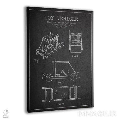 تابلو طرح ثبت اختراع فلینستون (تیره) اثر پیکسل کهنه (استودیو/نام هنری) - نمای پرسپکتیو محصول