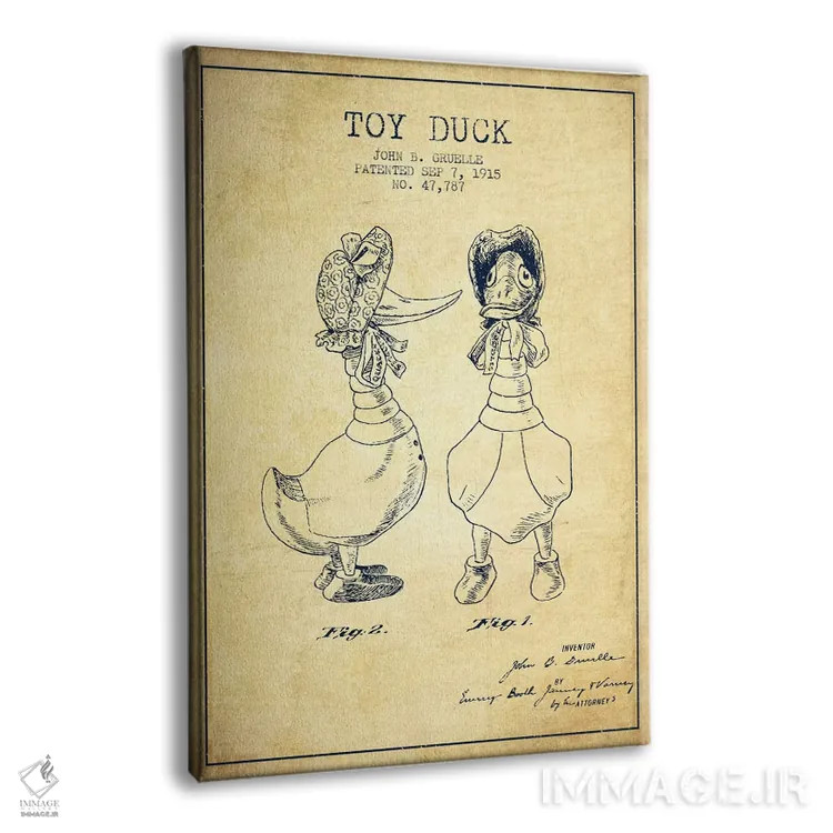 تابلو طرح ثبت اختراع اردک ماده (قدیمی) اثر پیکسل کهنه (استودیو/نام هنری) - نمای پرسپکتیو محصول