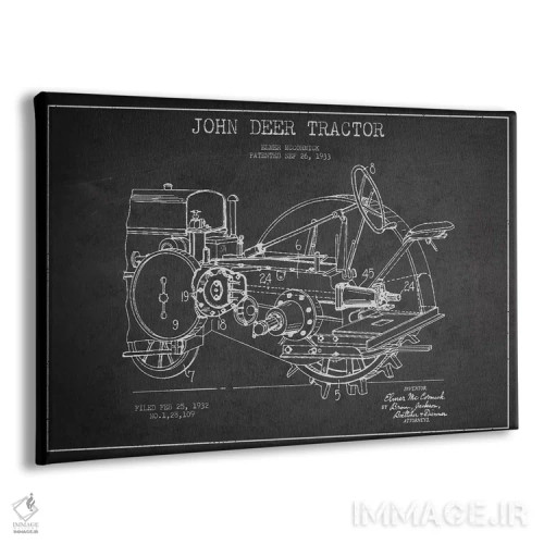 تابلو طرح ثبت اختراع جان دیر (طرح ذغالی) اثر پیکسل کهنه (استودیو/نام هنری) - نمای پرسپکتیو محصول