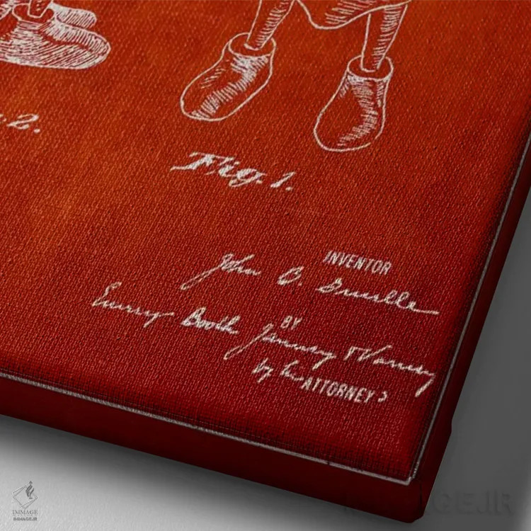 تابلو طرح ثبت اختراع اردک ماده (قرمز) اثر پیکسل کهنه (استودیو/نام هنری) - نمای نزدیک بافت بوم