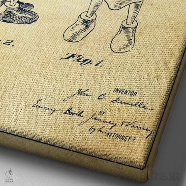 تابلو طرح ثبت اختراع اردک ماده (قدیمی) اثر پیکسل کهنه (استودیو/نام هنری) - نمای نزدیک بافت بوم