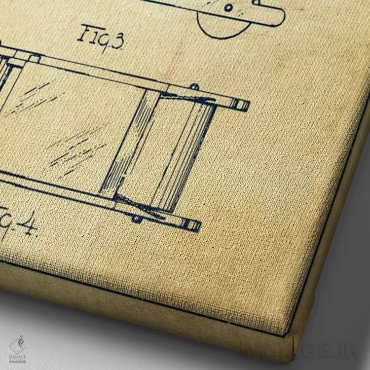 تابلو طرح ثبت اختراع فلینستون (قدیمی) اثر پیکسل کهنه (استودیو/نام هنری) - نمای نزدیک بافت بوم