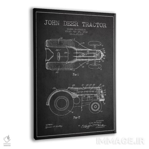تابلو طرح ثبت اختراع جان دیر ۲ (طرح ذغالی) اثر پیکسل کهنه (استودیو/نام هنری) - نمای پرسپکتیو محصول