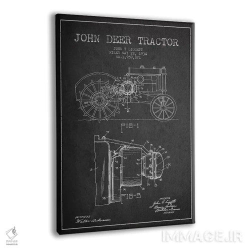 تابلو طرح ثبت اختراع جان دیر ۴ (طرح ذغالی) اثر پیکسل کهنه (استودیو/نام هنری) - نمای پرسپکتیو محصول