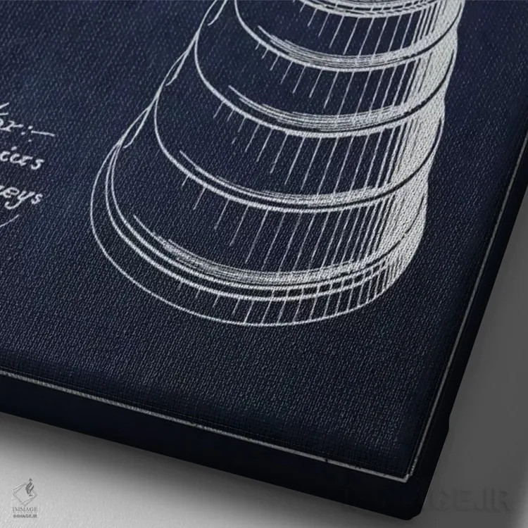 تابلو طرح ثبت اختراع همزن (آبی نیروی دریایی) اثر پیکسل کهنه (استودیو/نام هنری) - نمای نزدیک بافت بوم