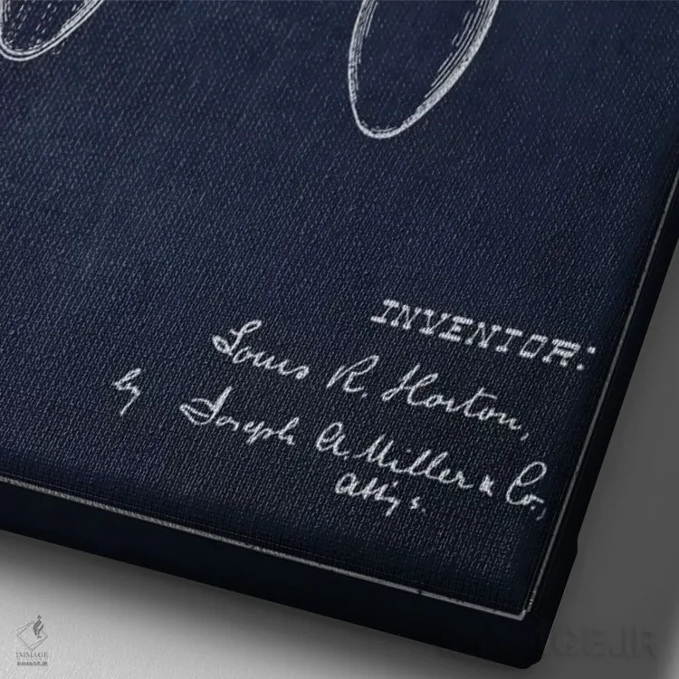 تابلو طرح ثبت اختراع قاشق (آبی نیروی دریایی) اثر پیکسل کهنه (استودیو/نام هنری) - نمای نزدیک بافت بوم