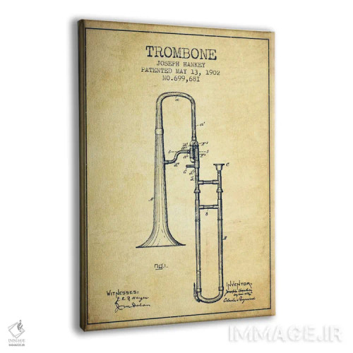 تابلو طرح ثبت اختراع ترومبون (کهنه) اثر پیکسل کهنه (استودیو/نام هنری) - نمای پرسپکتیو محصول