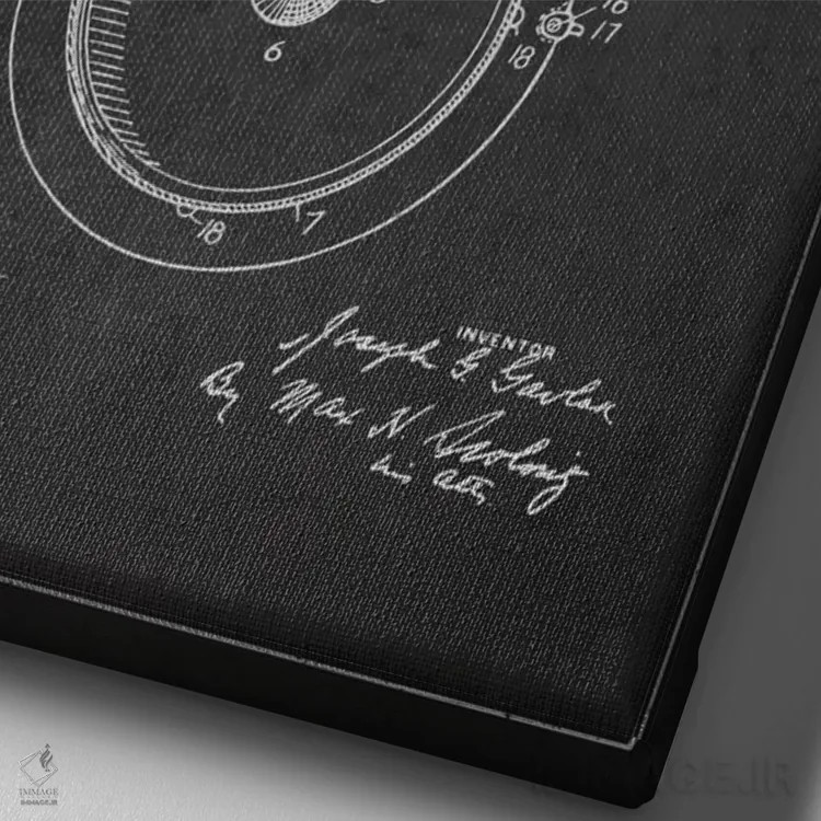 تابلو طرح ثبت اختراع لوازم آشپزخانه (طرح ذغالی) اثر پیکسل کهنه (استودیو/نام هنری) - نمای نزدیک بافت بوم