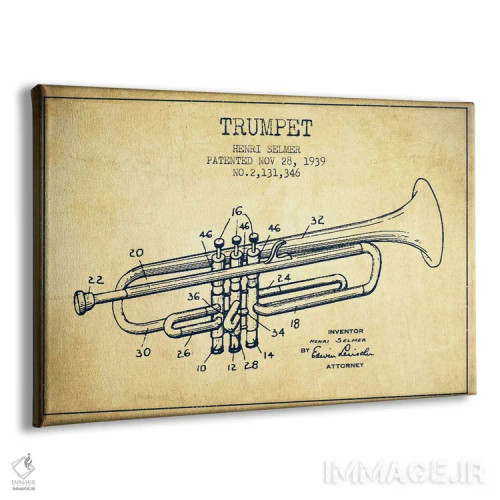 تابلو طرح ثبت اختراع ترومپت (کهنه) اثر پیکسل کهنه (استودیو/نام هنری) - نمای پرسپکتیو محصول