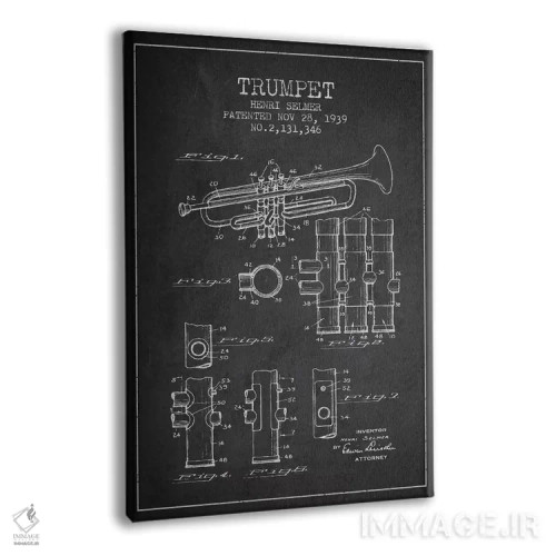تابلو طرح ثبت اختراع ترومپت (زغالی) اثر پیکسل کهنه (استودیو/نام هنری) - نمای پرسپکتیو محصول