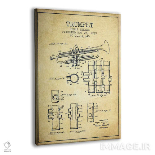 تابلو طرح ثبت اختراع ترومپت (کهنه) اثر پیکسل کهنه (استودیو/نام هنری) - نمای پرسپکتیو محصول