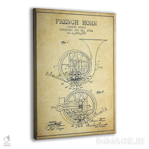 تابلو طرح ثبت اختراع هورن (کهنه) (ساز بادی برنجی) اثر پیکسل کهنه (استودیو/نام هنری) - نمای پرسپکتیو محصول