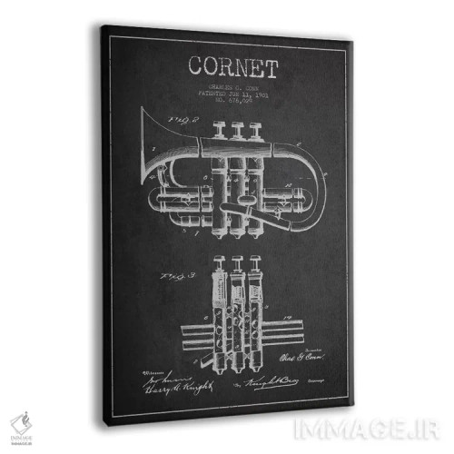 تابلو طرح ثبت اختراع کورنت (زغالی) اثر پیکسل کهنه (استودیو/نام هنری) - نمای پرسپکتیو محصول