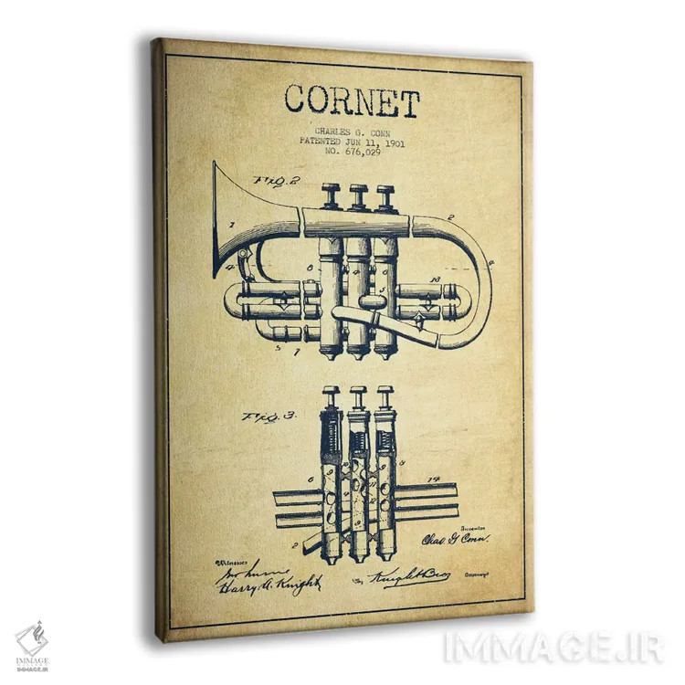 تابلو طرح ثبت اختراع کورنت (کهنه) اثر پیکسل کهنه (استودیو/نام هنری) - نمای پرسپکتیو محصول