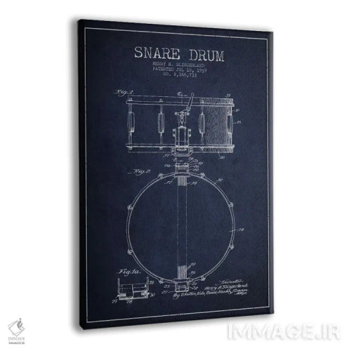 تابلو طرح ثبت اختراع درام (آبی نفتی) اثر پیکسل کهنه (استودیو/نام هنری) - نمای پرسپکتیو محصول