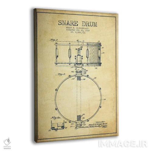 تابلو طرح ثبت اختراع درام (کهنه) اثر پیکسل کهنه (استودیو/نام هنری) - نمای پرسپکتیو محصول