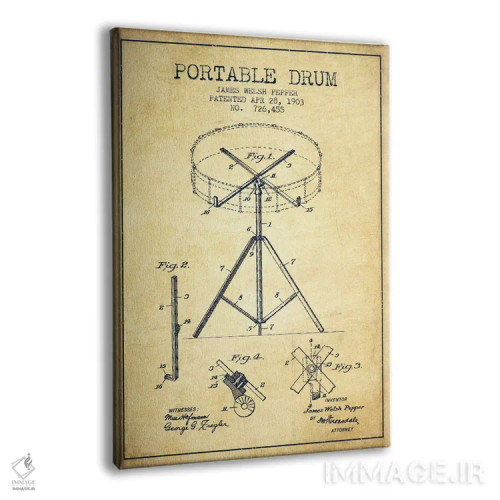 تابلو طرح ثبت اختراع درام (کهنه) اثر پیکسل کهنه (استودیو/نام هنری) - نمای پرسپکتیو محصول