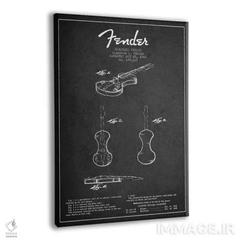 تابلو طرح ثبت اختراع ویولن (زغالی) اثر پیکسل کهنه (استودیو/نام هنری) - نمای پرسپکتیو محصول