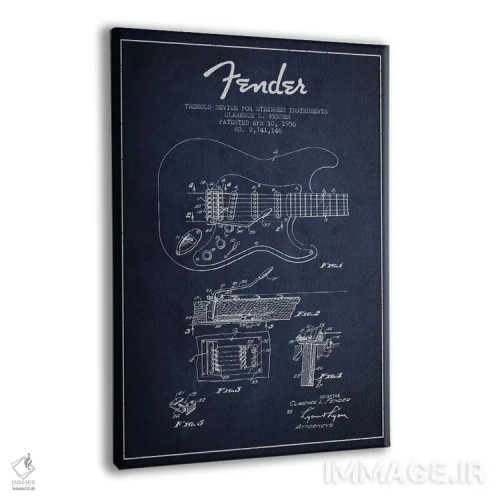 تابلو طرح ثبت اختراع ترمولو (آبی نفتی) اثر پیکسل کهنه (استودیو/نام هنری) - نمای پرسپکتیو محصول