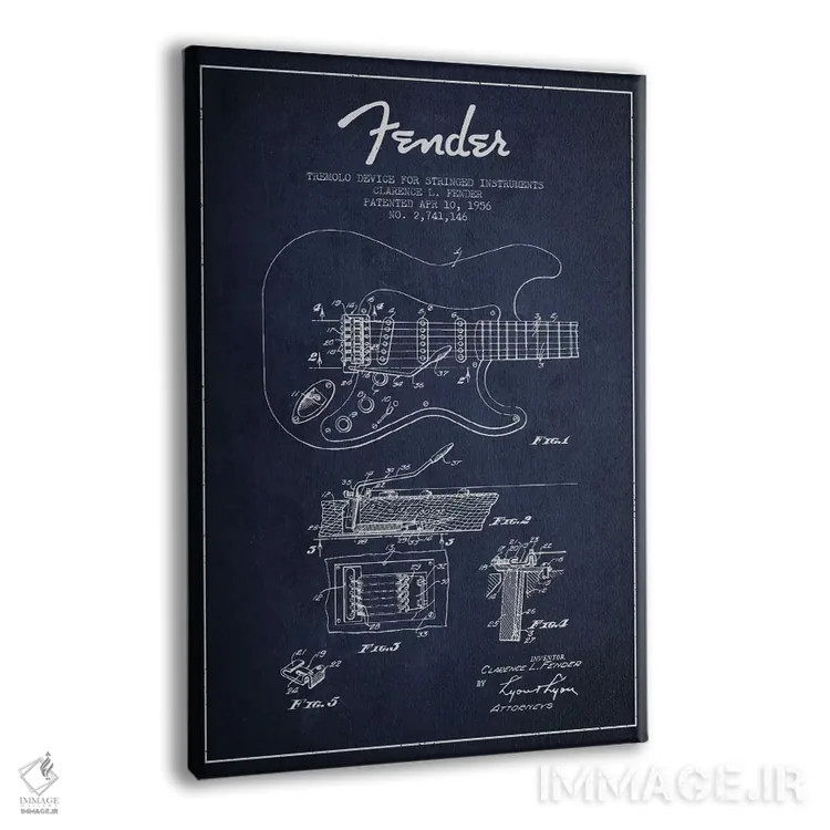 تابلو طرح ثبت اختراع ترمولو (آبی نفتی) اثر پیکسل کهنه (استودیو/نام هنری) - نمای پرسپکتیو محصول