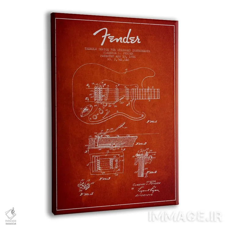 تابلو طرح ثبت اختراع ترمولو (قرمز) اثر پیکسل کهنه (استودیو/نام هنری) - نمای پرسپکتیو محصول