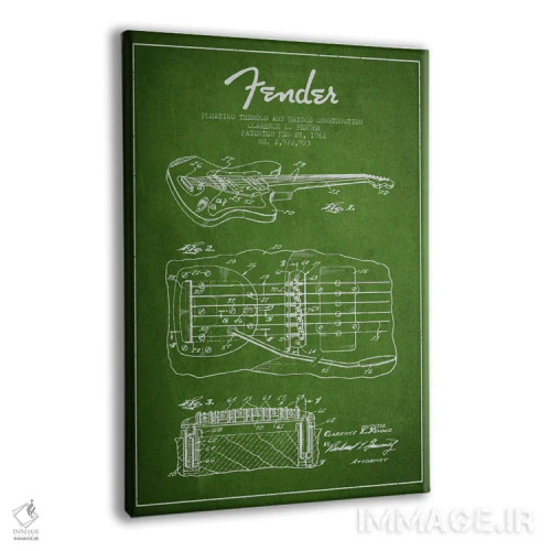 تابلو طرح ثبت اختراع ترمولو شناور (سبز) اثر پیکسل کهنه (استودیو/نام هنری) - نمای پرسپکتیو محصول