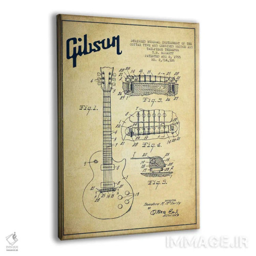تابلو طرح ثبت اختراع گیتار گیبسون (کهنه) اثر پیکسل کهنه (استودیو/نام هنری) - نمای پرسپکتیو محصول