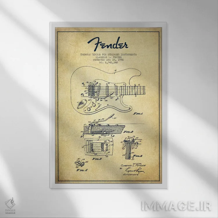 تابلو طرح ثبت اختراع ترمولو (کهنه) اثر پیکسل کهنه (استودیو/نام هنری) - نمای قابدار سفید