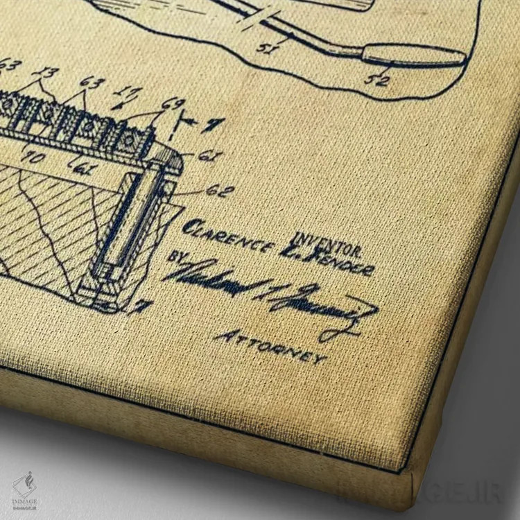 تابلو طرح ثبت اختراع ترمولو شناور (کهنه) اثر پیکسل کهنه (استودیو/نام هنری) - نمای نزدیک بافت بوم