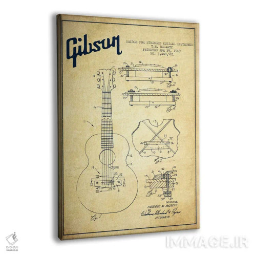 تابلو طرح ثبت اختراع ساز زهی گیبسون (کهنه) اثر پیکسل کهنه (استودیو/نام هنری) - نمای پرسپکتیو محصول