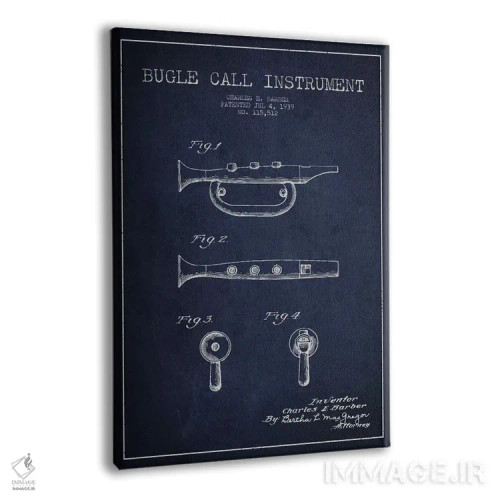 تابلو نقشهٔ اختراعی شیپور (آبی نفتی) اثر پیکسل کهنه (استودیو/نام هنری) - نمای پرسپکتیو محصول