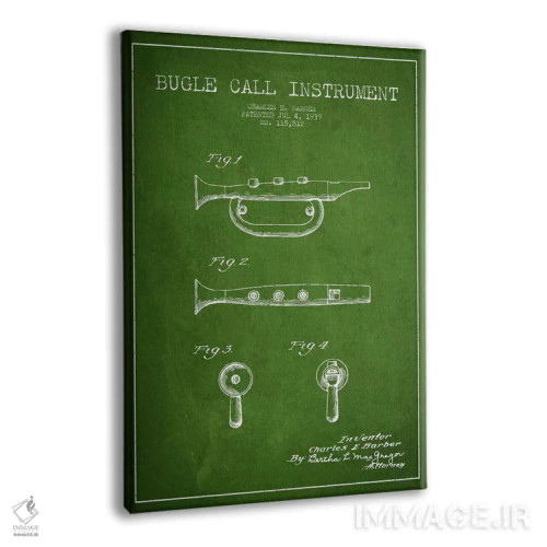 تابلو نقشهٔ اختراعی شیپور (سبز) اثر پیکسل کهنه (استودیو/نام هنری) - نمای پرسپکتیو محصول