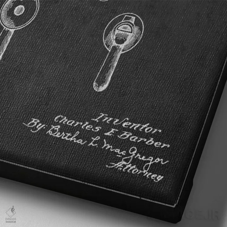 تابلو نقشهٔ اختراعی شیپور (زغالی) اثر پیکسل کهنه (استودیو/نام هنری) - نمای نزدیک بافت بوم