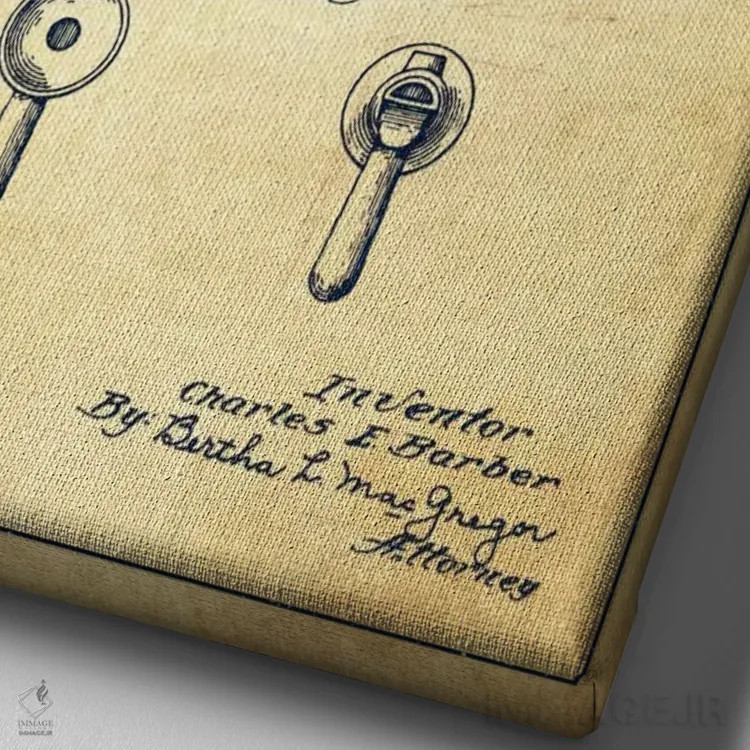 تابلو نقشهٔ اختراعی شیپور (مدل کلاسیک) اثر پیکسل کهنه (استودیو/نام هنری) - نمای نزدیک بافت بوم