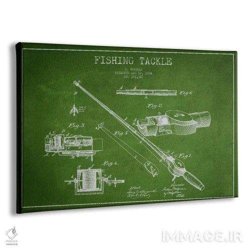تابلو نقشهٔ حقامتیاز لوازم ماهیگیری سبز اثر پیکسل کهنه (استودیو/نام هنری) - نمای پرسپکتیو محصول