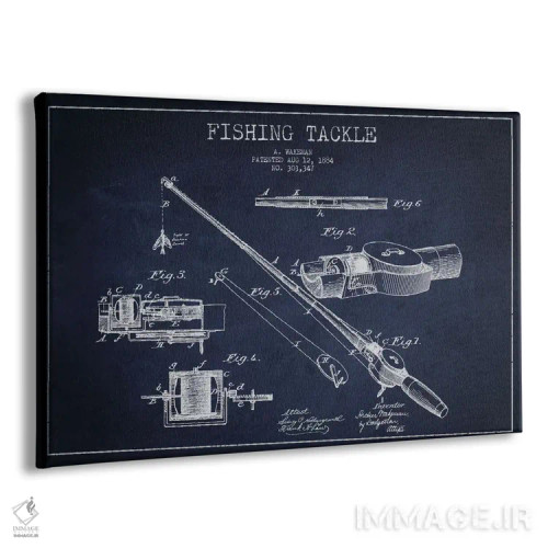 تابلو نقشهٔ حقامتیاز لوازم ماهیگیری سرمهای اثر پیکسل کهنه (استودیو/نام هنری) - نمای پرسپکتیو محصول