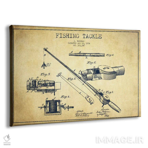 تابلو نقشهٔ حقامتیاز لوازم ماهیگیری کلاسیک اثر پیکسل کهنه (استودیو/نام هنری) - نمای پرسپکتیو محصول