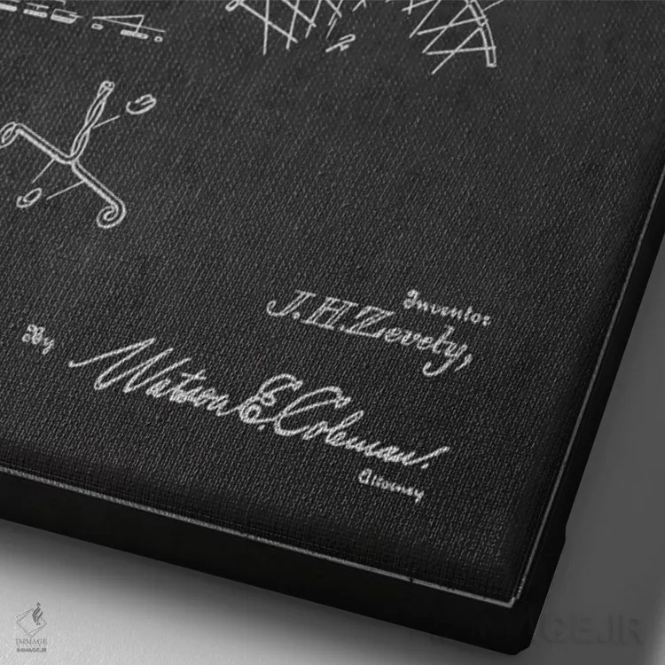 تابلو نقشهٔ حقامتیاز لوازم ماهیگیری زغالسنگی اثر پیکسل کهنه (استودیو/نام هنری) - نمای نزدیک بافت بوم