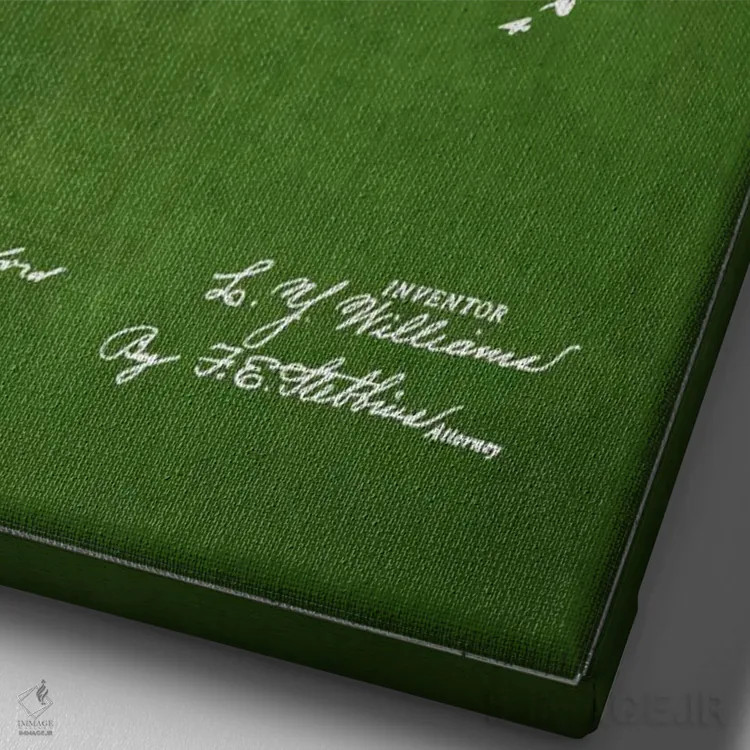 تابلو نقشهٔ حقامتیاز قلاب ماهیگیری سبز اثر پیکسل کهنه (استودیو/نام هنری) - نمای نزدیک بافت بوم