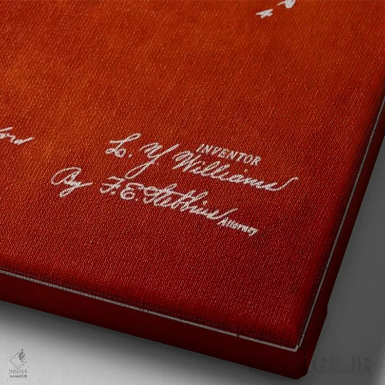 تابلو نقشهٔ حقامتیاز قلاب ماهیگیری قرمز اثر پیکسل کهنه (استودیو/نام هنری) - نمای نزدیک بافت بوم