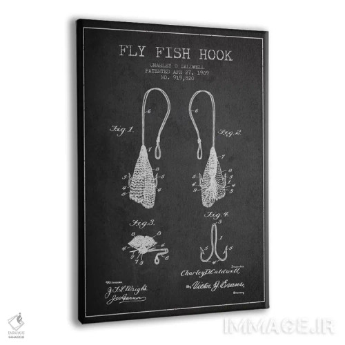 تابلو نقشهٔ حقامتیاز قلاب فلایفیشینگ زغالسنگی اثر پیکسل کهنه (استودیو/نام هنری) - نمای پرسپکتیو محصول